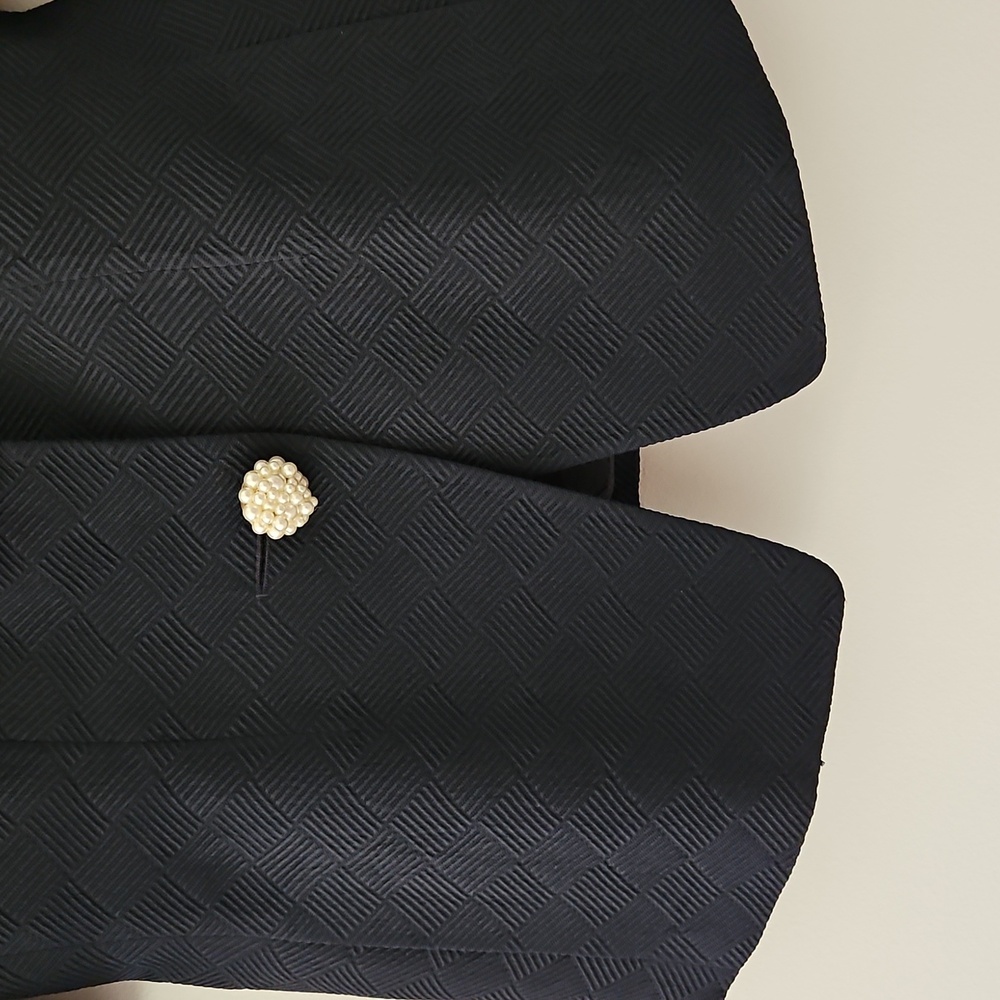 Akris Silk Wool-blend Short‎ Sleeve Blazer Jacket Pearls Twee Luxury Size 10 - Picture 7 of 14
